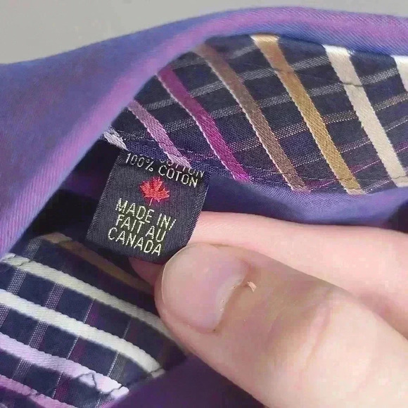 Jack Lipson Sport Long Sleeve Purple Button Down Shirt Size XL - Picture 7 of 7